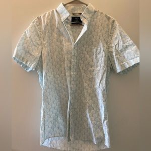 1901 Mens Trim Fit Fairview Wash Button Down Short Sleeve Medium